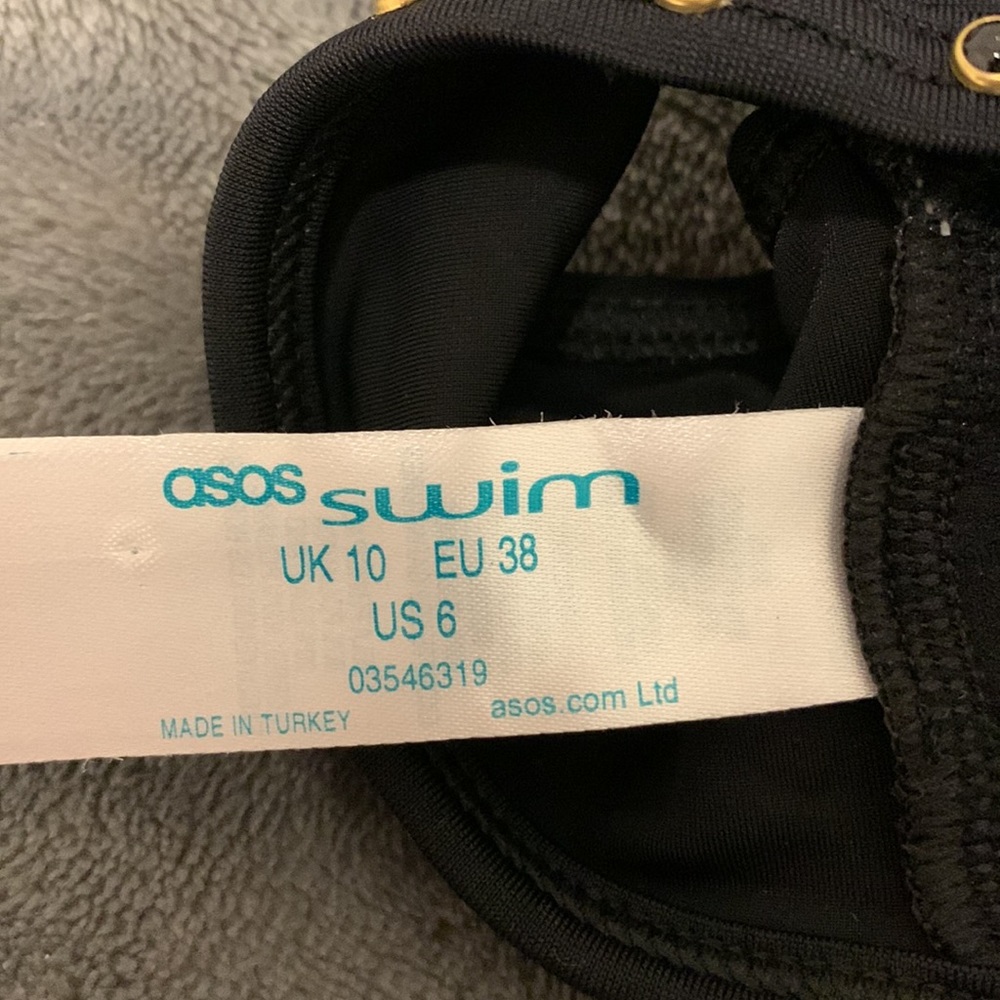 👙 ASOS Metal Rivets Bikini black top - Picture 5 of 5